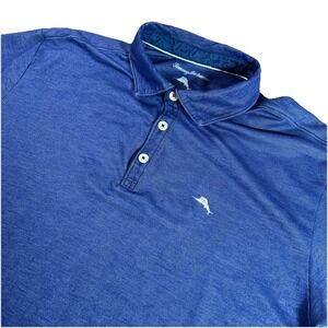 Tommy Bahama Shirt Men's XL Blue Double Eagle Spectator Performance Golf Polo